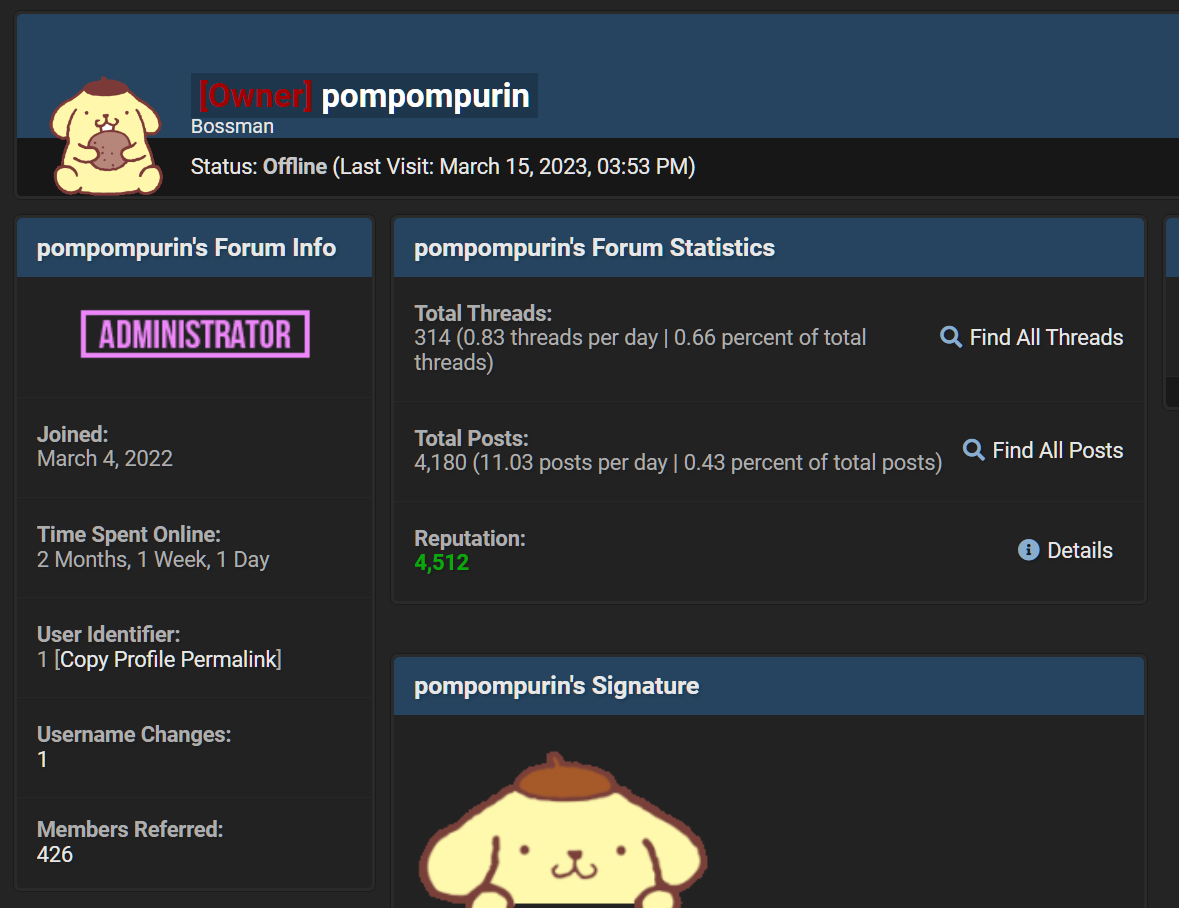 Pompompourin BreachForums profile.png