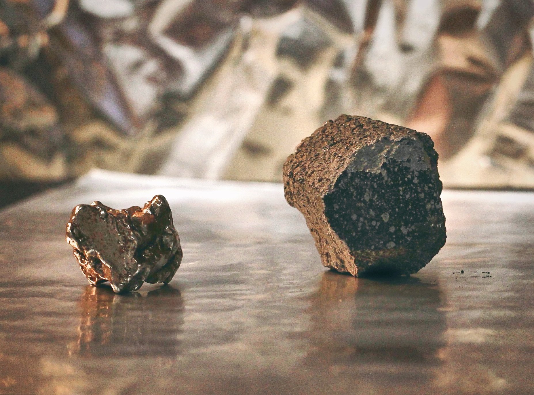 Iron-Meteorite-From-the-Core-of-a-Melted-Planetesimal-and-a-Chondrite-Meteorite.jpg