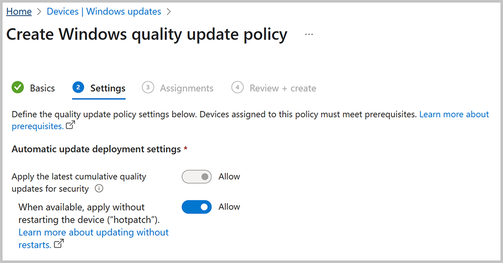 ARM64 hotpatch GA - Create quality update policy.png