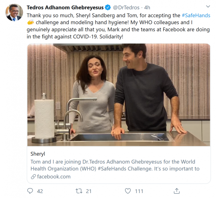 Screenshot_2020-03-17 Tedros Adhanom Ghebreyesus on Twitter Thank you so much, Sheryl Sandberg and Tom, for accepting the #[...].png