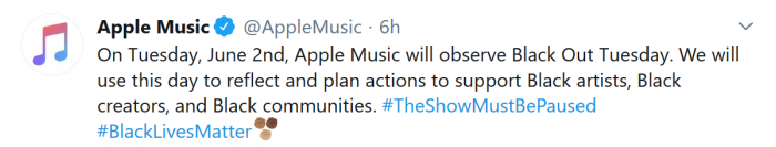 Screenshot_2020-06-02 Apple Music on Twitter On Tuesday, June 2nd, Apple Music will observe Black Out Tuesday We will use t[...].png