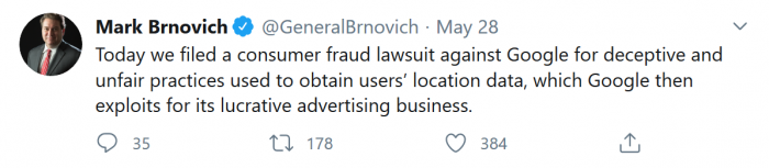 Screenshot_2020-06-11 Mark Brnovich on Twitter Today we filed a consumer fraud lawsuit against Google for deceptive and unf[...].png