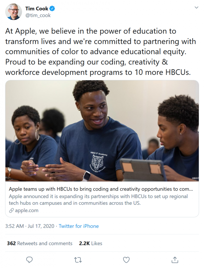 Screenshot_2020-07-17 Tim Cook on Twitter At Apple, we believe in the power of education to transform lives and we're commi[...].png