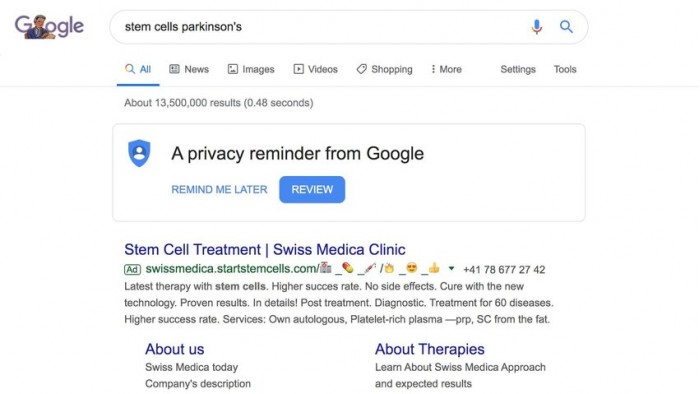Single-ad-of-questionable-stem-cell-treatment-provider-3092019-before-the-policy.jpg