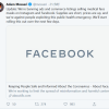 [图]Facebook宣布暂时关闭口罩相关广告 防止被滥用