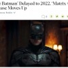 《新蝙蝠侠》延期至2022年上映 《黑客帝国4》提档