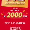 11月1日-11日0点9分 京东双十一累计下单金额突破2000亿元