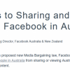 Facebook宣布全球范围内限制澳大利亚出版商新闻链接