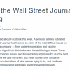 Facebook抨击《华尔街日报》系列报道