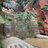 网友晒乐山大佛照片对比照：时隔2年 水位相差10.53米