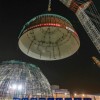 华龙一号海南昌江核电3号机组内穹顶吊装成功
