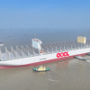 世界级“海上巨无霸” 24000TEU级“中远川崎397”轮出江试航