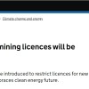英国政府宣布将通过立法 禁止新的煤矿开采项目