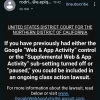 美国法院向部分用户发送通知告知Google因侵犯隐私被集体诉讼 有机会获得赔偿